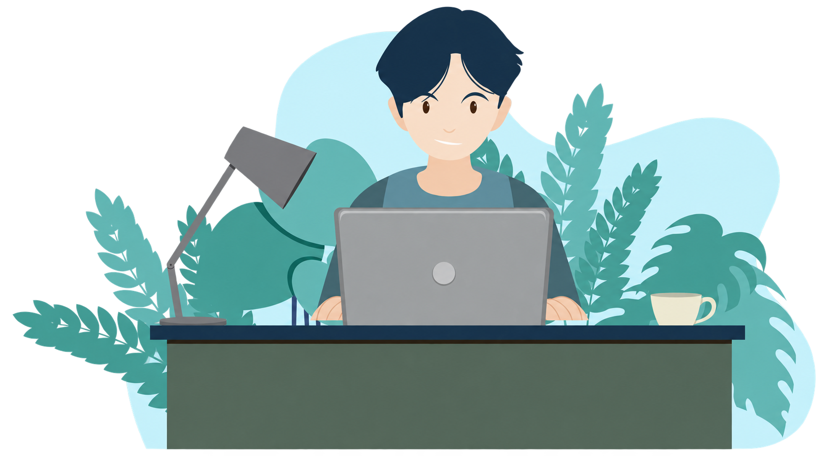 Person working on a laptop